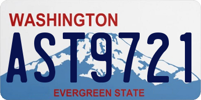 WA license plate AST9721