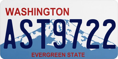 WA license plate AST9722