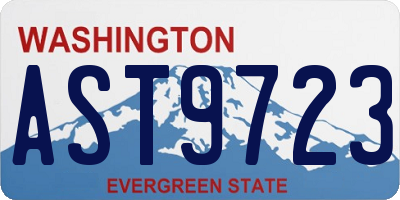 WA license plate AST9723