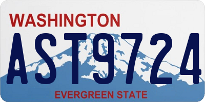 WA license plate AST9724