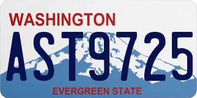 WA license plate AST9725