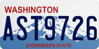WA license plate AST9726
