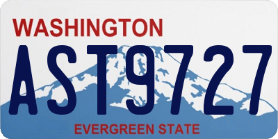 WA license plate AST9727