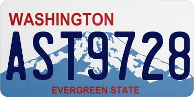 WA license plate AST9728