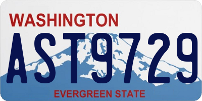 WA license plate AST9729