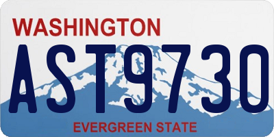 WA license plate AST9730