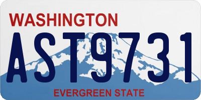 WA license plate AST9731