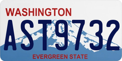 WA license plate AST9732