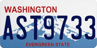 WA license plate AST9733