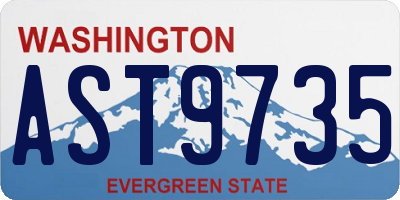 WA license plate AST9735