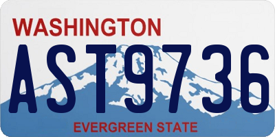 WA license plate AST9736