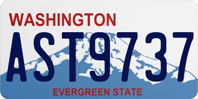 WA license plate AST9737