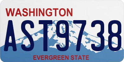 WA license plate AST9738