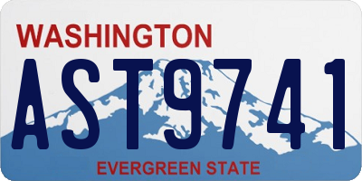 WA license plate AST9741