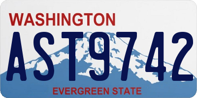 WA license plate AST9742