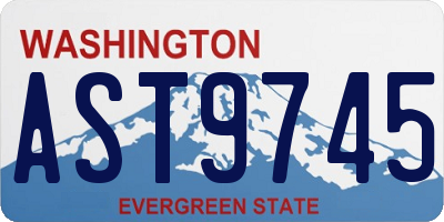 WA license plate AST9745