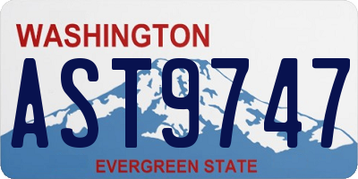 WA license plate AST9747