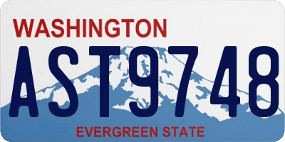 WA license plate AST9748
