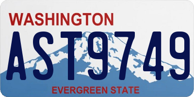 WA license plate AST9749
