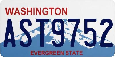 WA license plate AST9752