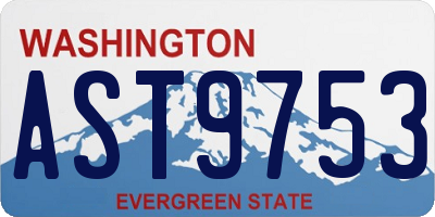 WA license plate AST9753