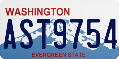 WA license plate AST9754