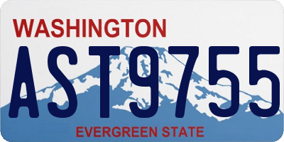 WA license plate AST9755