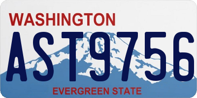 WA license plate AST9756