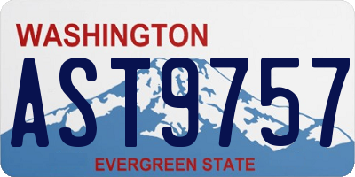 WA license plate AST9757