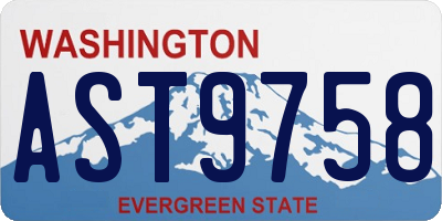 WA license plate AST9758