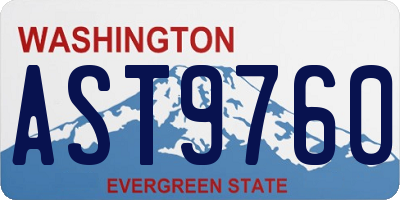 WA license plate AST9760