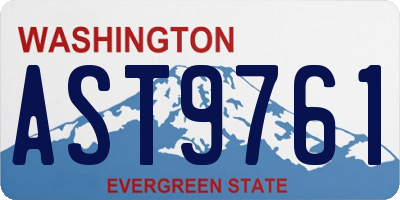 WA license plate AST9761