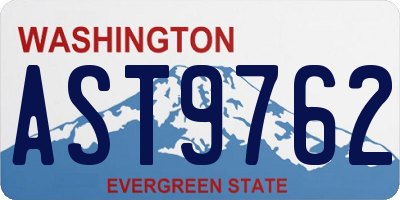 WA license plate AST9762