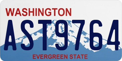 WA license plate AST9764