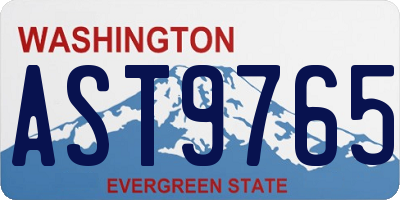 WA license plate AST9765
