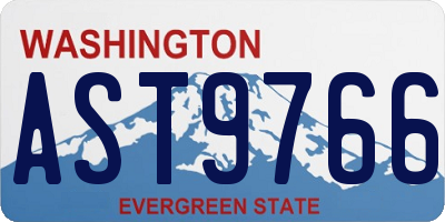 WA license plate AST9766