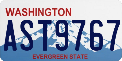 WA license plate AST9767