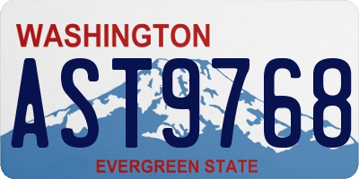 WA license plate AST9768