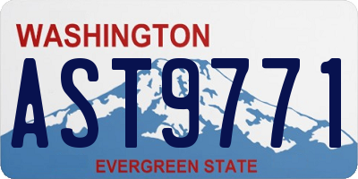 WA license plate AST9771