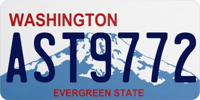 WA license plate AST9772