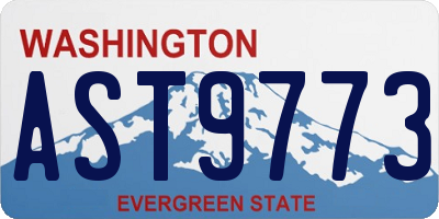 WA license plate AST9773