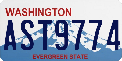 WA license plate AST9774