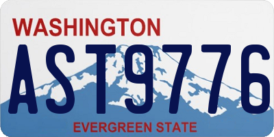WA license plate AST9776
