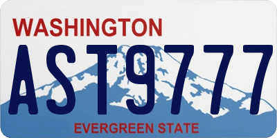WA license plate AST9777