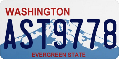WA license plate AST9778
