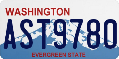 WA license plate AST9780
