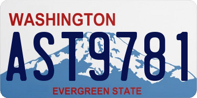 WA license plate AST9781