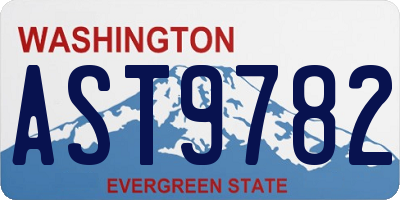 WA license plate AST9782
