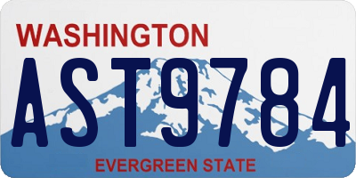 WA license plate AST9784