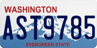 WA license plate AST9785